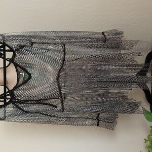 Dolls Kill Black and White Polka Dot Mini Dress